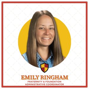 Professional headshot of Emily Ringham with a yellow background.