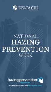 National Hazing Prevention Week logo with shield background.