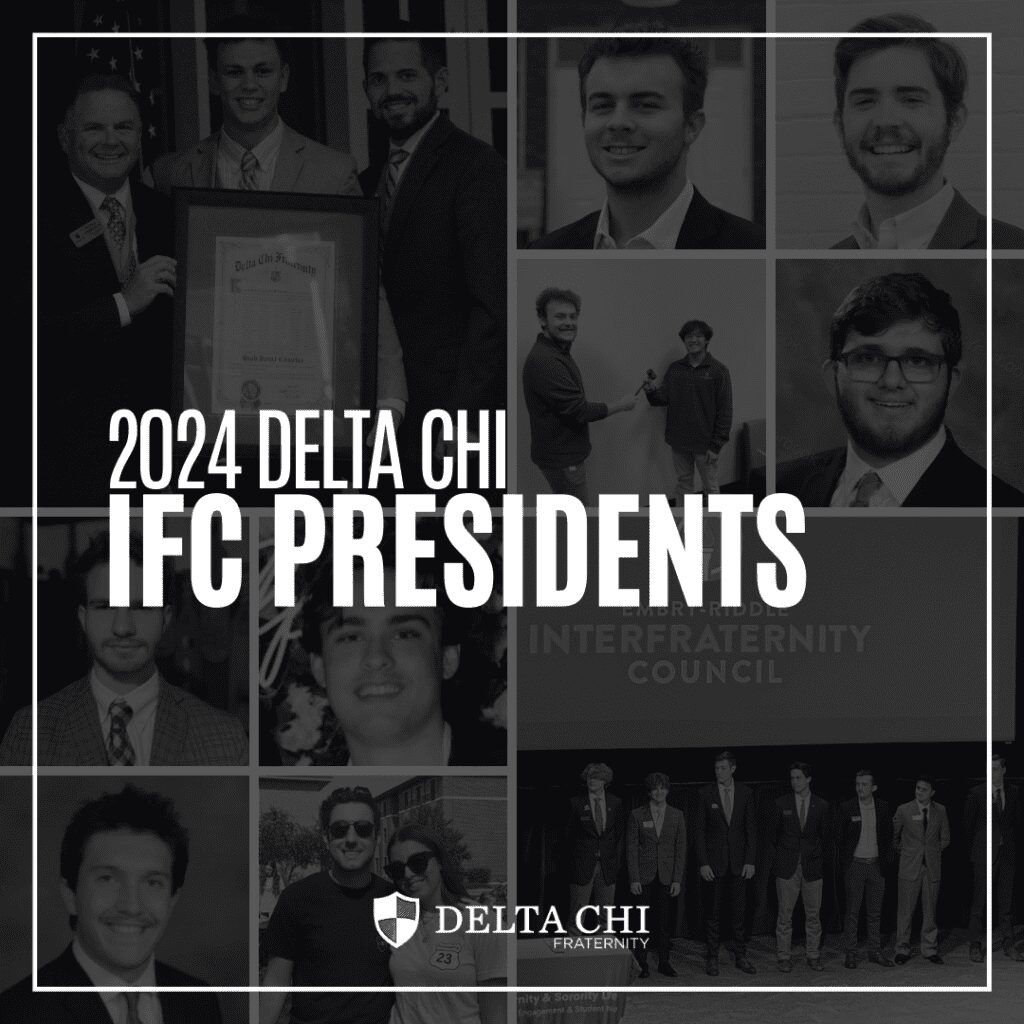 Collage of 2024 Delta Chi IFC Presidents' photos.