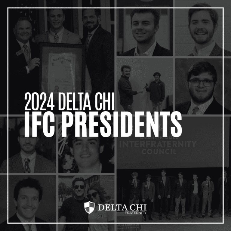 Collage of 2024 Delta Chi IFC Presidents' photos.