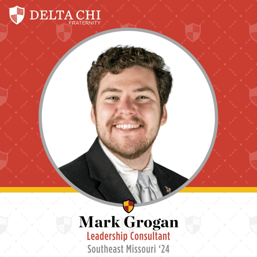Portrait of Mark Grogan, Southeast Missouri '21, Delta Chi leader.