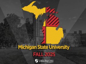 Michigan State University Fall 2025 recruitment poster with map of Michigan.