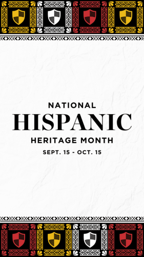National Hispanic Heritage Month announcement with dates.