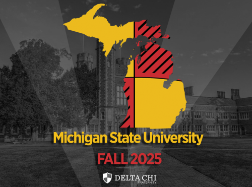 Michigan State University Fall 2025 recruitment poster with map of Michigan.